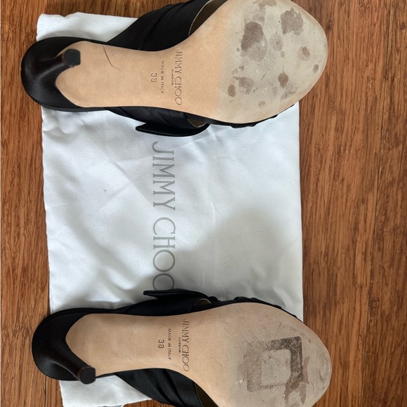 Jimmy Choo Satin Bow Accent Slides - Picture 4 of 5